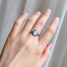 Load image into Gallery viewer, High Quality Blue Moonstone Ring Handmade with 7.7x9.5mm Cabochon 925 Sterling Silver

