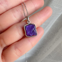 Load image into Gallery viewer, Top Grade Royal Purple Sugilite Raw Stone Pendant Necklace | Body Detox Remove Negativity
