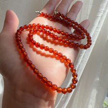 Load image into Gallery viewer, Handmade Natural Spessartine Garnet Beaded Necklace with 925 Sterling Silver Screw Lock
