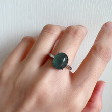 Load image into Gallery viewer, Natural Rare Blue-green Jadeite Ring Handmade with 925 Sterling Silver | One of a Kind Fashion Jewelry
