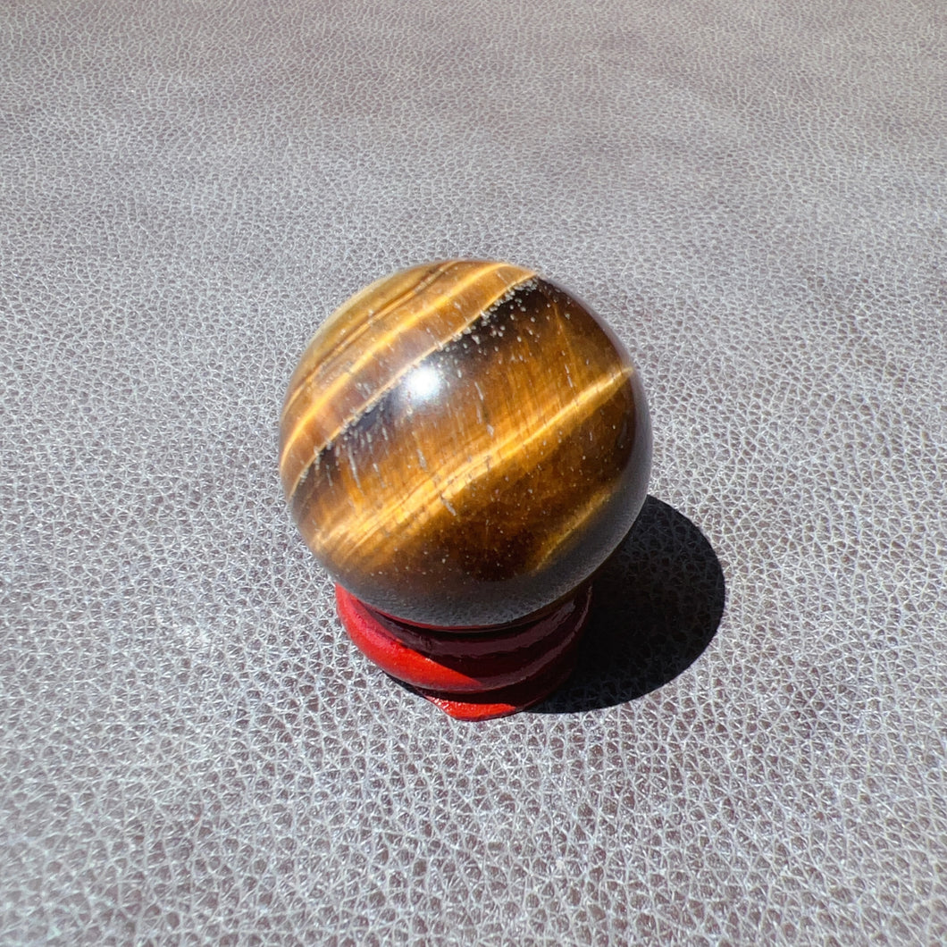 Natural Brown Tiger Eye Stone Sphere 37.3mm | Healing Stone Decor Holiday Gifts