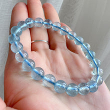 Load image into Gallery viewer, Light Blue 8.2mm Aquamarine Crystal Bracelet with Nice Clarity | March Birthstone Pisces
