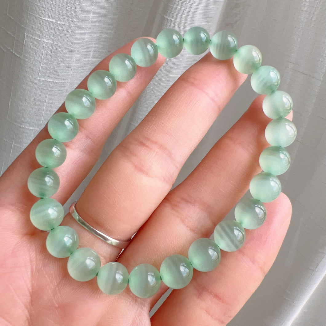 Beautiful Top-grade Green Stone Bracelet | Natural Afghanistan Green Jade Heart Chakra Healing Gemstone