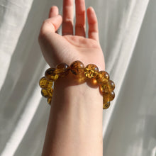 Load image into Gallery viewer, 13.9mm Genuine Medicine Amber Large Beads Bracelet | Lucky Stone of Aries Gemini Leo Virgo
