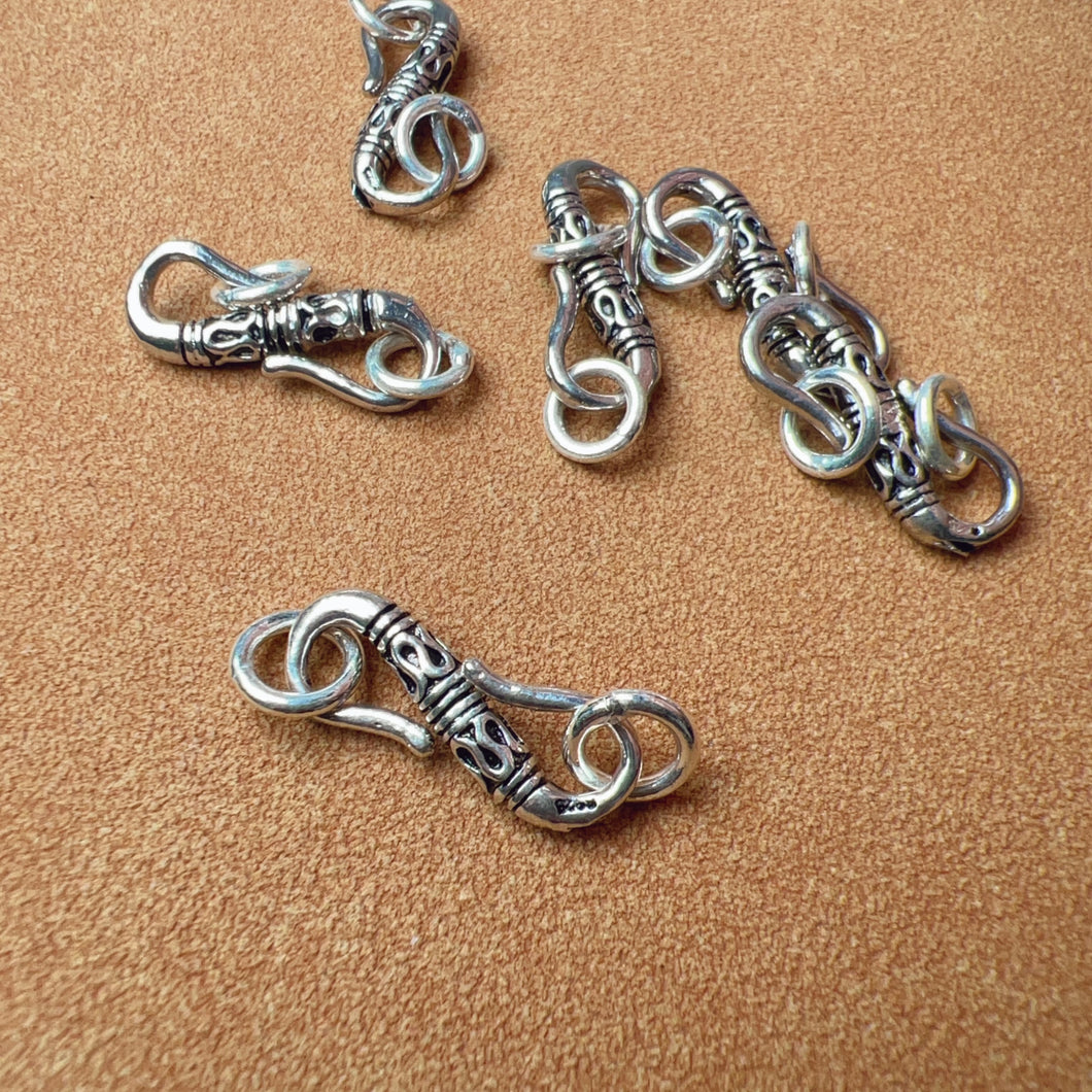 925 Sterling Silver Vintage Style S-Clasp for Handmade DIY Jewelry Making Project