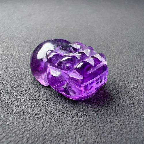 Wealth Attraction 2024 Natural Amethyst Pixiu Fengshui Crystal Decor 25.4mm