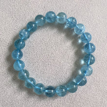 Load image into Gallery viewer, Natural 9.5mm Aquamarine Bracelet from Brazil Old Mine Crystal | March Birthstone Pisces

