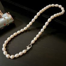 Load image into Gallery viewer, Classic Pearl Beaded Necklace Best Luster Freshwater Pearl Natural Formed Beads with 925 Sterling Silver Clasp
