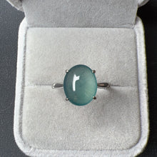 Load image into Gallery viewer, Natural Rare Blue-green Jadeite Ring Handmade with 925 Sterling Silver | One of a Kind Jewelry
