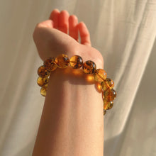 Load image into Gallery viewer, 12mm Genuine Medicine Amber Bracelet | Lucky Stone of Aries Gemini Leo Virgo | One of A Kind Jewelry
