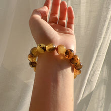 Load image into Gallery viewer, 12.8mm Genuine Medicine Amber Bracelet | Lucky Stone of Aries Gemini Leo Virgo | One of A Kind Jewelry
