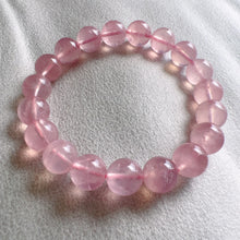 Load image into Gallery viewer, 10.8mm High Quality Rose Quartz Beaded Bracelet | Heart Chakra Healing Gemstone Improve Your Love Life and Relationship
