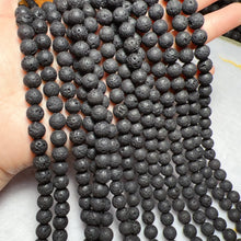 Load image into Gallery viewer, 6mm 8mm 10mm Natural Lava Rock Stone Volcanic Rock Round Bead Strands for DIY Jewelry Projects
