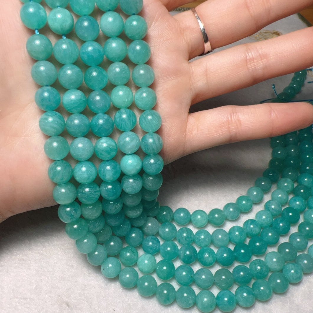 Best Quality in Strands 8mm Natural Old Mine Amazonite Round Bead Strands for DIY Jewelry Project DS