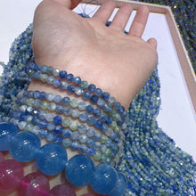Load image into Gallery viewer, 4mm Natural Faceted Kyanite Round Bead Strands for DIY Jewelry Project
