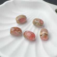 Load image into Gallery viewer, 5 PCS Unique Pattern Natural Rhodochrosite Barrel Beads for DIY Jewelry Project
