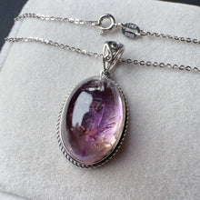 Load image into Gallery viewer, Super Rare Enhydro Amethyst Crystal Pendant Necklace Handmade with 925 Sterling Silver One of A Kind Jewelry
