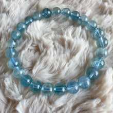 Load image into Gallery viewer, Natural Saint Maria Blue Aquamarine Beaded Bracelet with Sparkling | March Birthstone Pisces
