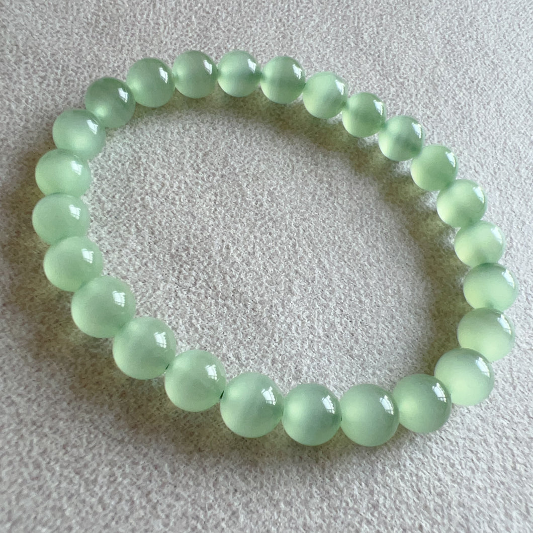 Natural Top-grade Beautiful Green Stone Bracelet 7.5mm Beads | Natural Afghanistan Green Jade Heart Chakra Healing Gemstone