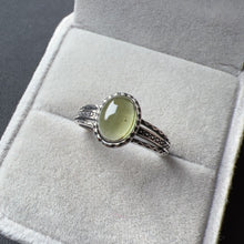 Load image into Gallery viewer, Custom-made Moldavite Ring with 925 Vintage Sterling Silver Ring Band | Rare High-frequency Heart Chakra Healing
