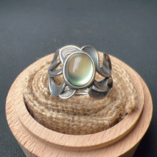 Load image into Gallery viewer, Handmade Top Quality Green Prehnite Ring with Vintage 925 Sterling Silver Adjustable Ring Band

