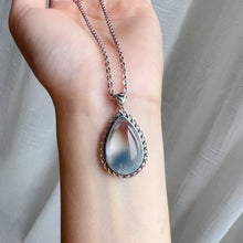 Load image into Gallery viewer, Top-grade Blue Rabbit Hair Rutilated Quartz Pendant Necklace with 925 Sterling Silver
