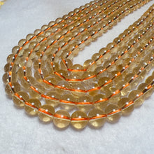Load image into Gallery viewer, 7.6-8mm Natural Non-heated Citrine Round Bead Strands for DIY Jewelry Projects
