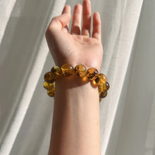 Load image into Gallery viewer, 14.1mm Genuine Medicine Amber Large Beads Bracelet | Lucky Stone of Aries Gemini Leo Virgo
