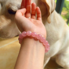 Load image into Gallery viewer, 10.8mm Natural Rose Quartz Beaded Bracelet | Heart Chakra Healing Gemstone Improve Your Love Life and Relationship
