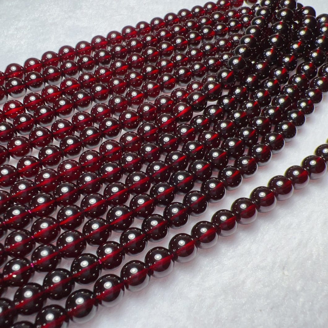 Best Quality in Strands 6mm Natural Almandine Red Garnet Bead Strands for DIY Jewelry Projects