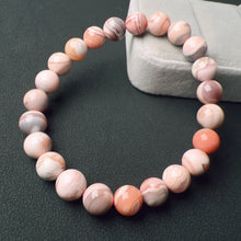 Load image into Gallery viewer, Super Rare Natural Botswana Pink Agate Bracelet with 8mm Beads | Stone of Strength Heart Chakra Healing
