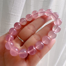 Load image into Gallery viewer, 11.1mm High Quality Rose Quartz Beaded Bracelet | Heart Chakra Healing Gemstone Improve Your Love Life and Relationship
