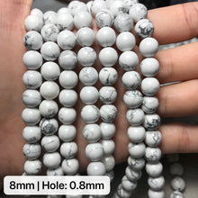 Load image into Gallery viewer, 6-12mm Natural White Howlite Round Bead Strands for DIY Jewelry Project
