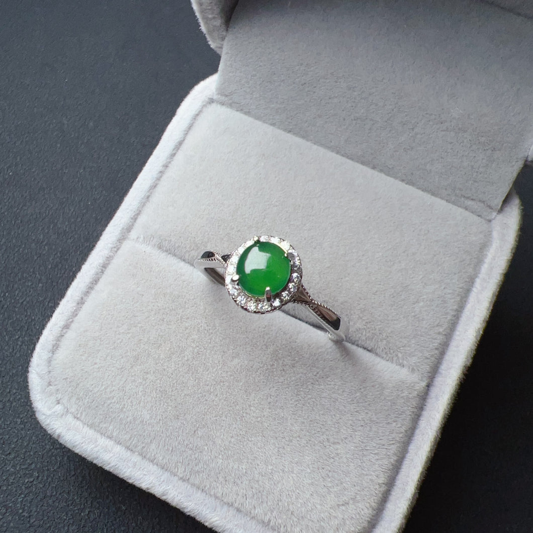 Best Royal Green Natural Jadeite RIng Handmade with 925 Sterling Silver | One of a Kind Fashion Jewelry