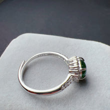Load image into Gallery viewer, Best Royal Green Natural Jadeite RIng Handmade with 925 Sterling Silver and Zirconia | One of a Kind Fashion Jewelry

