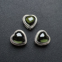Load image into Gallery viewer, Cute Part - Handmade Heart Shape Moldavite Pandora&#39;s Box Charm Pendant with 925 Sterling Silver

