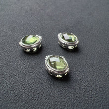 Load image into Gallery viewer, Handmade Faceted Oval Moldavite Pandora&#39;s Box Charm Pendant with 925 Sterling Silver
