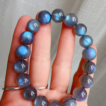 Load image into Gallery viewer, Rare Large Beads 11.2mm Blue Flash Labradorite Bracelet Natural Healing Crystal Jewelry
