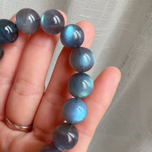Load image into Gallery viewer, Rare Large Beads 12mm Blue Flash Labradorite Bracelet Natural Healing Crystal Jewelry
