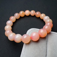 Load image into Gallery viewer, Rare Light Orange Pink Natural Yanyuan Agate Bracelet 10.9mm Heart Chakra Healing Jewelry Stone of Strength
