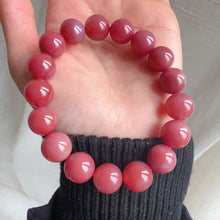 Load image into Gallery viewer, Rare Large Beads 12.4mm Purple Red Natural Yanyuan Agate Bracelet Heart Chakra Healing Jewelry Stone of Strength
