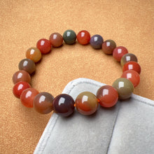 Load image into Gallery viewer, High-quality Natural Assorted Color Yanyuan Agate Bracelet with 9.9mm Beads | Stone of Strength
