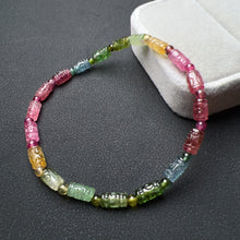 Load image into Gallery viewer, High-grade Hand-carved Huiwen Symbol Rainbow Tourmaline Bracelet | Natural Heart Chakra Healing Crystal

