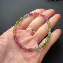Load image into Gallery viewer, High-grade Hand-carved Huiwen Symbol Rainbow Tourmaline Bracelet | Natural Heart Chakra Healing Crystal

