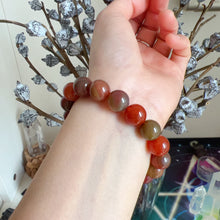 Load image into Gallery viewer, High-quality Natural Assorted Color Yanyuan Agate Bracelet with 11.1mm Beads | Stone of Strength
