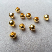 Load image into Gallery viewer, 5 PCS 3.9mm 18K Yellow Gold Round Beads Charms for DIY Jewelry Projects
