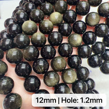 Load image into Gallery viewer, 6-12mm High-quality Golden Sheen Obsidian Round Bead Strands for DIY Jewelry Project
