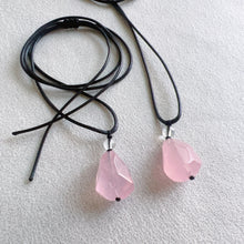 Load image into Gallery viewer, High Quality Free-formed Faceted Rose Quartz Pendant Necklace | Handmade Heart Chakra Jewelry Improve Your Love Life and Relationship
