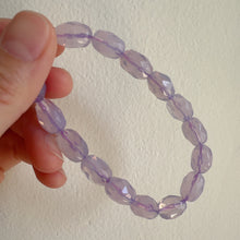 Load image into Gallery viewer, High Quality Faceted Lavender Moon Quartz Healing Crystal Bracelet from Brazil | Crown Heart Chakra Reiki Healing
