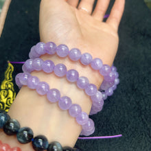 Load image into Gallery viewer, 8.5-8.9mm Natural Lavender Amethyst Round Beaded Bracelets for DIY Jewelry Project
